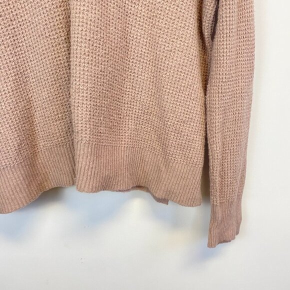 Aerie Oversized Cozyup Waffle Hooded V Neck Sweater - Picture 2 of 9